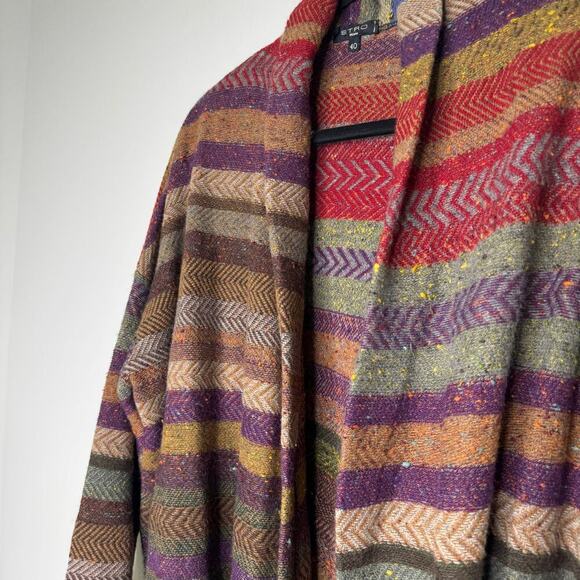Etro Striped Multicolor Open Cardigan 40 - Picture 8 of 11